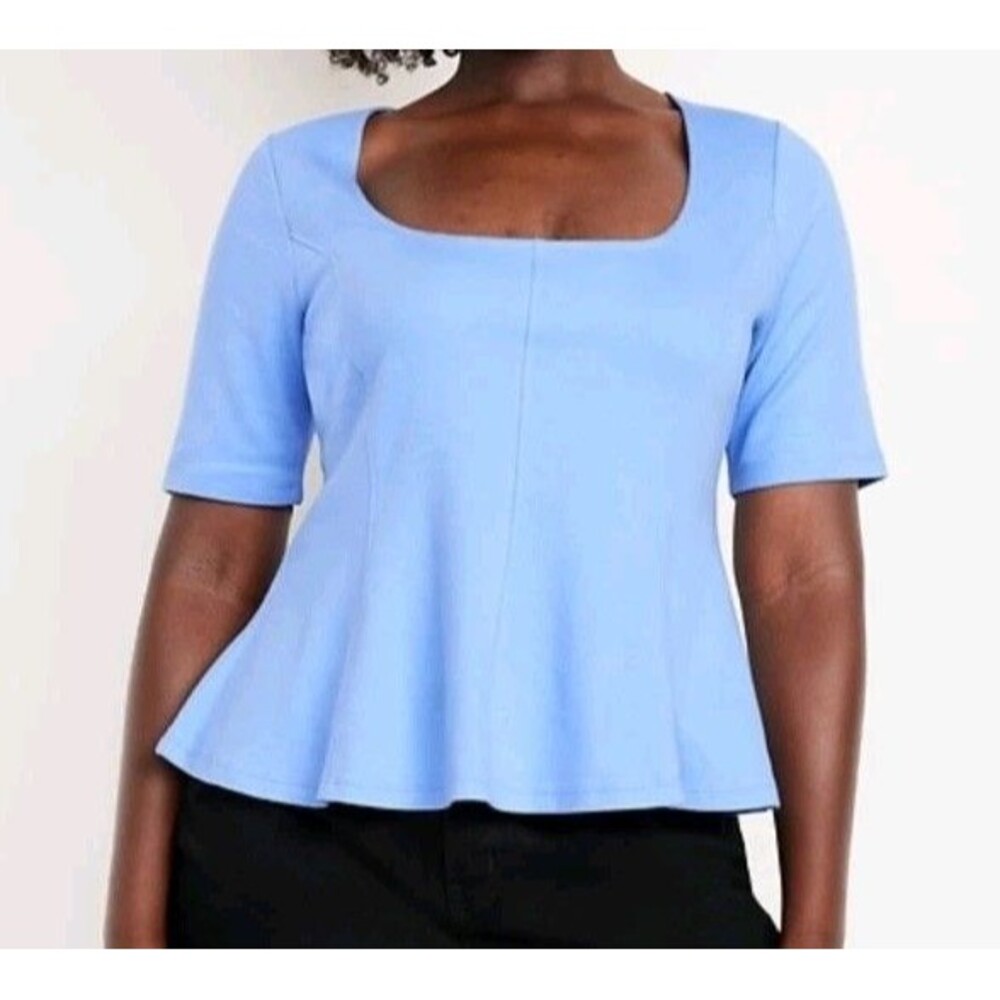 NWT Women's Old Navy Square Neck Peplum Top Blouse Size S